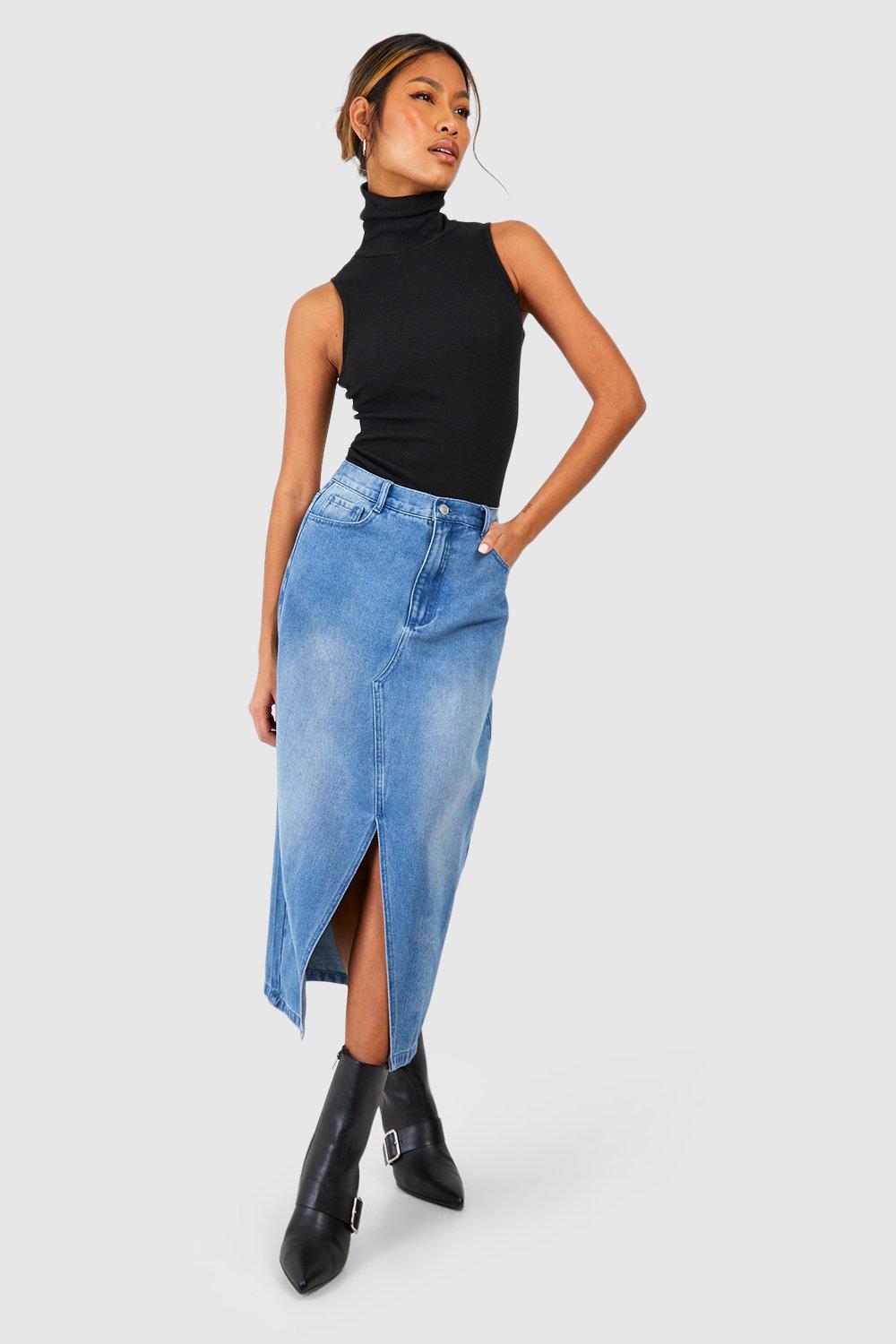 Denim midi skirt outlet nz